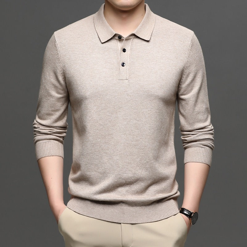 Men's Lapel Knit Pullover Sweater